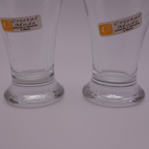 Set of Two(2) Crystal Mode Shot Glasses with Gold Rim - Picture 2 of 7